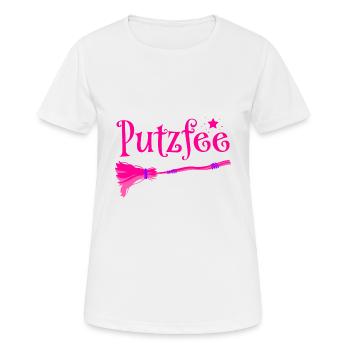 Putzfee Lustiger Spruch Putzfrau Haushalt Geschenk - Frauen T-Shirt atmungsaktiv - Weiß - Vorne - AI Model Female 172 dark (172cm)
