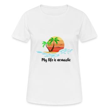My life is nomadic - Women's Breathable T-Shirt - white - Front - AI Model Female 172 dark (172cm)
