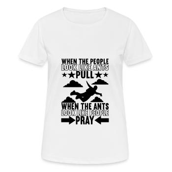 Fallschirm Fallschirmspringer - Frauen T-Shirt atmungsaktiv - Weiß - Vorne - AI Model Female 172 dark (172cm)