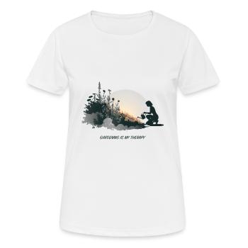 Le jardinage est ma thérapie – Nature & Relaxation - T-shirt respirant Femme - blanc - Devant - AI Model Female 172 dark (172cm)