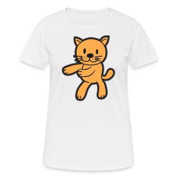 Floss Dance Like A Boss Katze Shirt - Frauen T-Shirt atmungsaktiv - Weiß - Vorne - AI Model Female 172 dark (172cm)