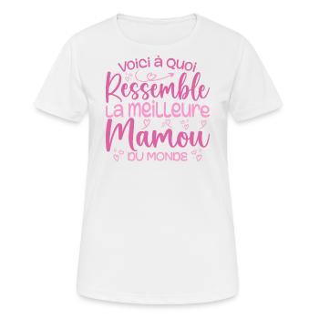 Cadeau Meilleure Mamou - Cadeau Super Mamou - T-shirt respirant Femme - blanc - Devant - AI Model Female 172 dark (172cm)