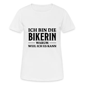 Bikerin Spruch Biker Lustiges Bikerin Geschenk - Frauen T-Shirt atmungsaktiv - Weiß - Vorne - AI Model Female 172 dark (172cm)