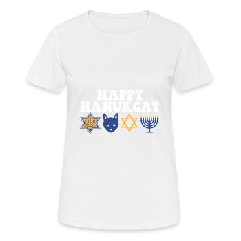 Jewish Hanukkah Hanukcat Star Of David Menorah - Women's Breathable T-Shirt - white - Front - AI Model Female 172 dark (172cm)