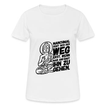 Buddha Weg Buddhismus II - Frauen T-Shirt atmungsaktiv - Weiß - Vorne - AI Model Female 172 dark (172cm)