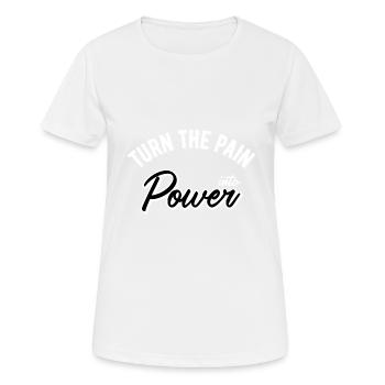 Transformez la douleur en puissance - T-shirt respirant Femme - blanc - Devant - AI Model Female 172 dark (172cm)