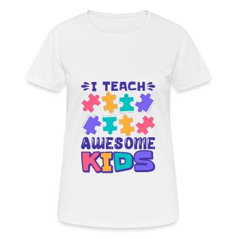 Autism autistic Autism Mama Autism - Women's Breathable T-Shirt - white - Front - AI Model Female 172 dark (172cm)