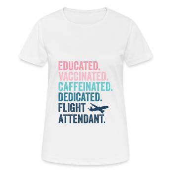 Hôtesse de l’air Flight Attendant - T-shirt respirant Femme - blanc - Devant - AI Model Female 172 dark (172cm)