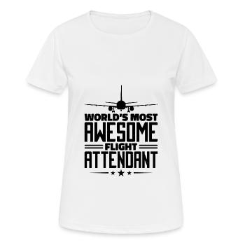 flight attendant Stewardess Flight attendant airport - Women's Breathable T-Shirt - white - Front - AI Model Female 172 dark (172cm)