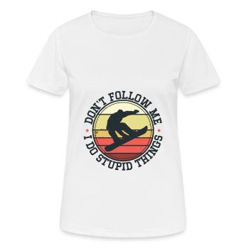 Snowboard holiday Snowboarding Snowboard extreme sport - Women's Breathable T-Shirt - white - Front - AI Model Female 172 dark (172cm)