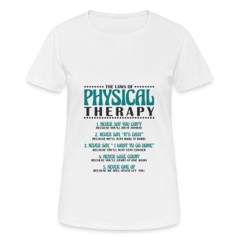 Physiothérapie Physiothérapeute Thérapeute - T-shirt respirant Femme - blanc - Devant - AI Model Female 172 dark (172cm)