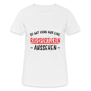 Radsportlerin Mountainbike Bike Fahrrad Geschenk - Frauen T-Shirt atmungsaktiv - Weiß - Vorne - AI Model Female 172 dark (172cm)