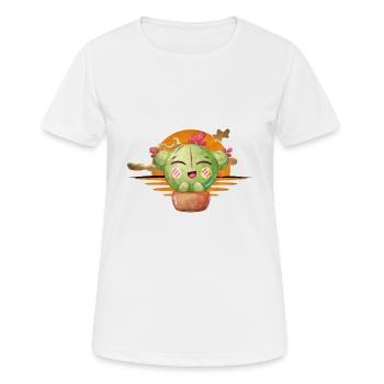 Kaktus - Frauen T-Shirt atmungsaktiv - Weiß - Vorne - AI Model Female 172 dark (172cm)