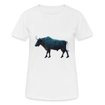 Le taureau boursier comme polygone avec un haut niveau de détail - T-shirt respirant Femme - blanc - Devant - AI Model Female 172 dark (172cm)