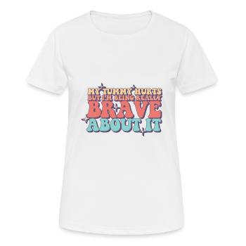 Mon ventre me fait mal Drôle d’intolérance au lactose Ventre - T-shirt respirant Femme - blanc - Devant - AI Model Female 172 dark (172cm)