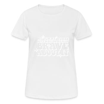 Survivant de maux de ventre Mon ventre fait mal Drôle de lactose - T-shirt respirant Femme - blanc - Devant - AI Model Female 172 dark (172cm)