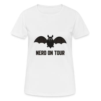 Fledermaus mit Brille / Nerd on Tour / Nerdy - T-shirt respirant Femme - blanc - Devant - AI Model Female 172 dark (172cm)