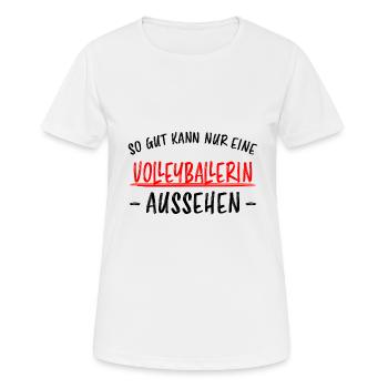 Volleyballerin Spruch Fun Beachvolleyball Geschenk - Frauen T-Shirt atmungsaktiv - Weiß - Vorne - AI Model Female 172 dark (172cm)