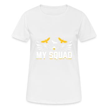 Raubvogel lustige Falkner Spruch Jagd design - Frauen T-Shirt atmungsaktiv - Weiß - Vorne - AI Model Female 172 dark (172cm)