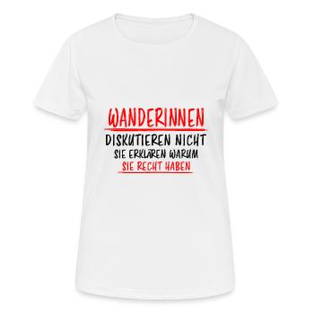 Wanderin Lustiger Spruch Outdoor Wandern Geschenk - Frauen T-Shirt atmungsaktiv - Weiß - Vorne - AI Model Female 172 dark (172cm)