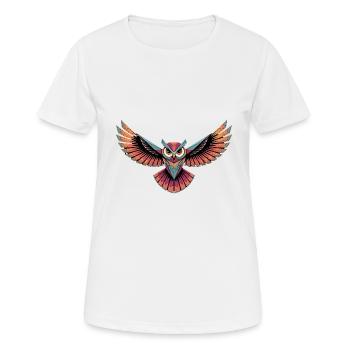 Flilegende Eule für eine Street Art Fans Künstler - Frauen T-Shirt atmungsaktiv - Weiß - Vorne - AI Model Female 172 dark (172cm)