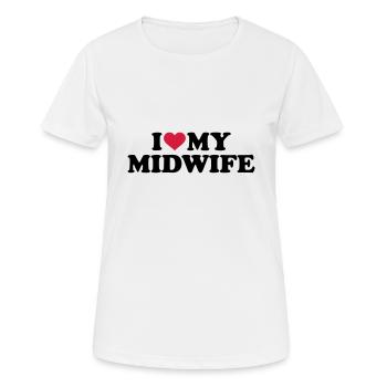 Sage-femme - T-shirt respirant Femme - blanc - Devant - AI Model Female 172 dark (172cm)