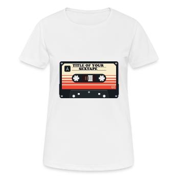 Titre de votre sextape drôle de cassette design - T-shirt respirant Femme - blanc - Devant - AI Model Female 172 dark (172cm)