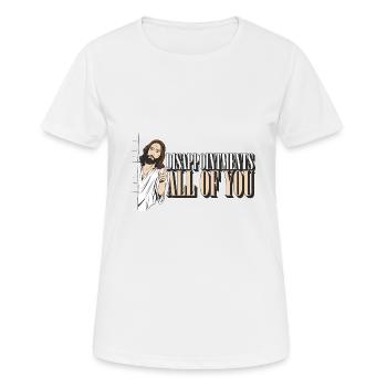 Drôle de Jesus Facepalm Meme Déceptions Tout de - T-shirt respirant Femme - blanc - Devant - AI Model Female 172 dark (172cm)