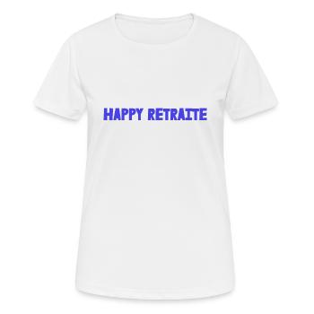 RETRAITE. RETRAITE. RETRAITEE. RETRAITE - T-shirt respirant Femme - blanc - Devant - AI Model Female 172 dark (172cm)