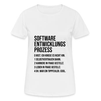 Nerd Geek Programmierer - Frauen T-Shirt atmungsaktiv - Weiß - Vorne - AI Model Female 172 dark (172cm)