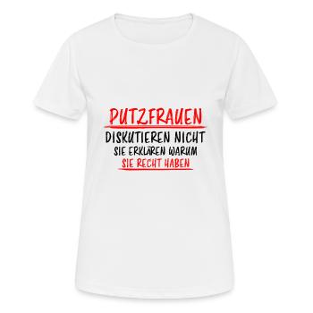 Putzfrau Haushalt Spruch Reinigungskraft Geschenk - Frauen T-Shirt atmungsaktiv - Weiß - Vorne - AI Model Female 172 dark (172cm)