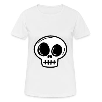 Totenkopf Schädel Halloween - Frauen T-Shirt atmungsaktiv - Weiß - Vorne - AI Model Female 172 dark (172cm)