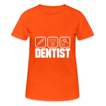 Dentisterie Dentisterie Hygiéniste dentaire - T-shirt respirant Femme - orange néon - Devant - AI Model Female 172 dark (172cm)