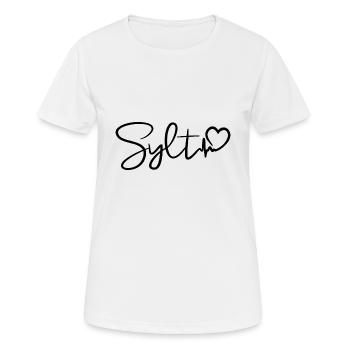 Sylt Heartbeat Mer du Nord Sylt - T-shirt respirant Femme - blanc - Devant - AI Model Female 172 dark (172cm)