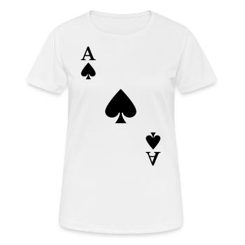 Pik Ass Spielkarte Kostüm Kartenspiel Karneval - Frauen T-Shirt atmungsaktiv - Weiß - Vorne - AI Model Female 172 dark (172cm)