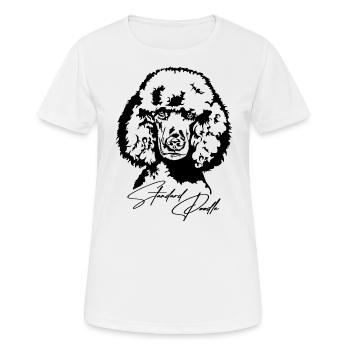 Standard Caniche Portrait Chien Chiens Wilsigns - T-shirt respirant Femme - blanc - Devant - AI Model Female 172 dark (172cm)