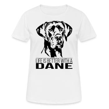 La vie des danois est meilleure Chiens Grands Dague Wilsigns - T-shirt respirant Femme - blanc - Devant - AI Model Female 172 dark (172cm)