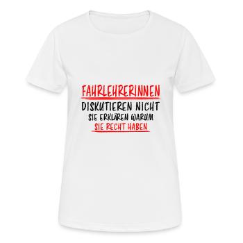 Fahrlehrerin Fahrschullehrerin Fun Spruch Geschenk - Frauen T-Shirt atmungsaktiv - Weiß - Vorne - AI Model Female 172 dark (172cm)
