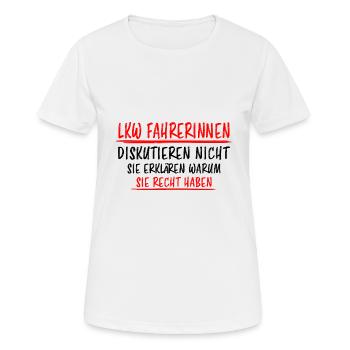 LKW Fahrerin Fun Spruch Lastwagenfahrerin Geschenk - Frauen T-Shirt atmungsaktiv - Weiß - Vorne - AI Model Female 172 dark (172cm)