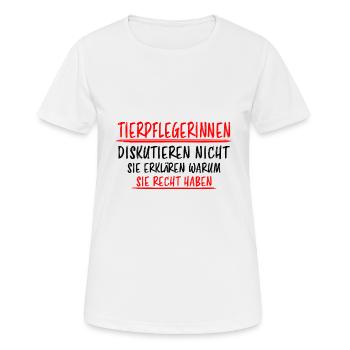 Tierpflegerin Lustiger Spruch Beruf Tiere Geschenk - Frauen T-Shirt atmungsaktiv - Weiß - Vorne - AI Model Female 172 dark (172cm)