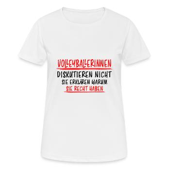 Volleyballerin Spruch Fun Beachvolleyball Geschenk - Frauen T-Shirt atmungsaktiv - Weiß - Vorne - AI Model Female 172 dark (172cm)