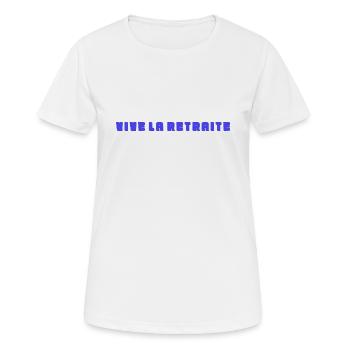 RETRAITE. RETRAITE. RETRAITEE. RETRAITE - T-shirt respirant Femme - blanc - Devant - AI Model Female 172 dark (172cm)
