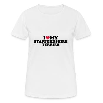Staffordshire Terrier - Frauen T-Shirt atmungsaktiv - Weiß - Vorne - AI Model Female 172 dark (172cm)