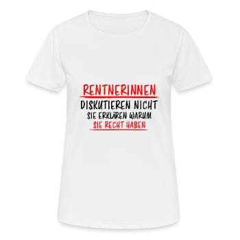 Rentnerin Lustig Spruch Ruhestand Rente Geschenk - Frauen T-Shirt atmungsaktiv - Weiß - Vorne - AI Model Female 172 dark (172cm)