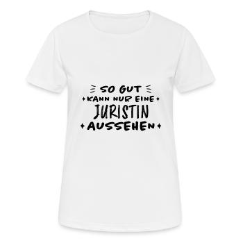 Juristin Beruf Lustige Spruch Jurist Jura Geschenk - Frauen T-Shirt atmungsaktiv - Weiß - Vorne - AI Model Female 172 dark (172cm)