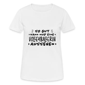 Volleyballerin Spruch Fun Beachvolleyball Geschenk - Frauen T-Shirt atmungsaktiv - Weiß - Vorne - AI Model Female 172 dark (172cm)