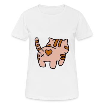 Katze Hintern Abgeneigt - Frauen T-Shirt atmungsaktiv - Weiß - Vorne - AI Model Female 172 dark (172cm)