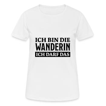 Wanderin Lustiger Spruch Outdoor Wanderer Geschenk - Frauen T-Shirt atmungsaktiv - Weiß - Vorne - AI Model Female 172 dark (172cm)