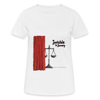 Invisible jusqu’en janvier - T-shirt respirant Femme - blanc - Devant - AI Model Female 172 dark (172cm)