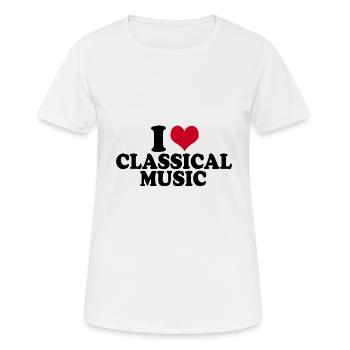 J’adore la musique classique - T-shirt respirant Femme - blanc - Devant - AI Model Female 172 dark (172cm)